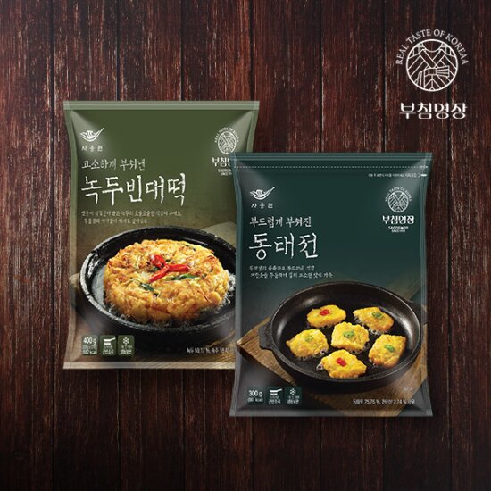부침명장 녹두빈대떡 400g+동태전 300g