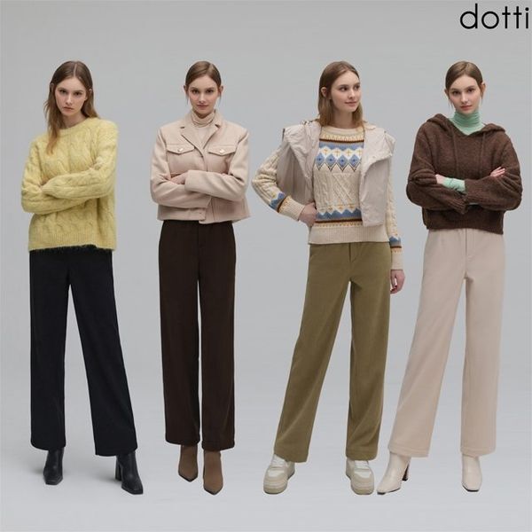 도티 [하프클럽/도티]도티 코듀로이 기모 본딩 팬츠 여성 4종 QNWW