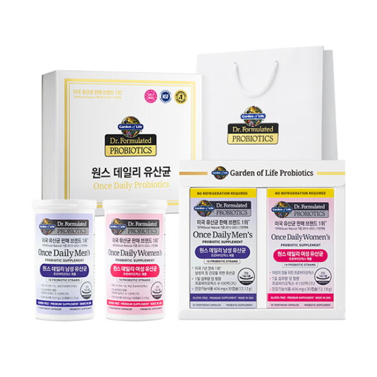 [마이카인드][선물세트]가든오브라이프 닥터포뮬레이티드 원스 데일리 유산균  여성1개+남성1개 