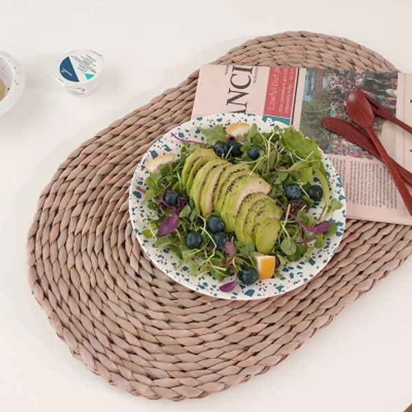 교보문고 리빙해피 메이트 타원형 밀짚매트