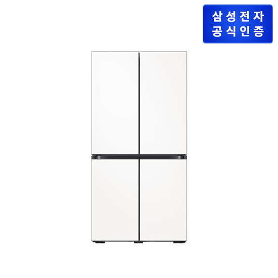 [삼성전자][4도어/875L/1등급] 삼성 비스포크 냉장고 새틴화이트 [RF85DB90B1HSW]