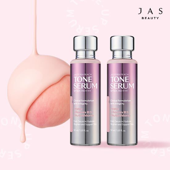 [JAS][톤세럼2병] 쟈스 PDRN 파데프리 피치 톤업 세럼 50ml * 2