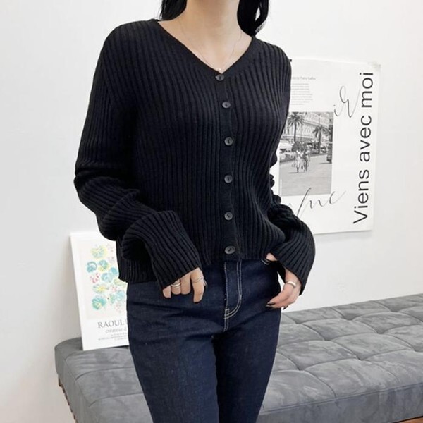 셀러허브(하프클럽) [하프클럽/셀러허브_여성트랜드패션]ONM 여자 브이넥 니트 가디건 꽃샘추위 봄 가을 출근