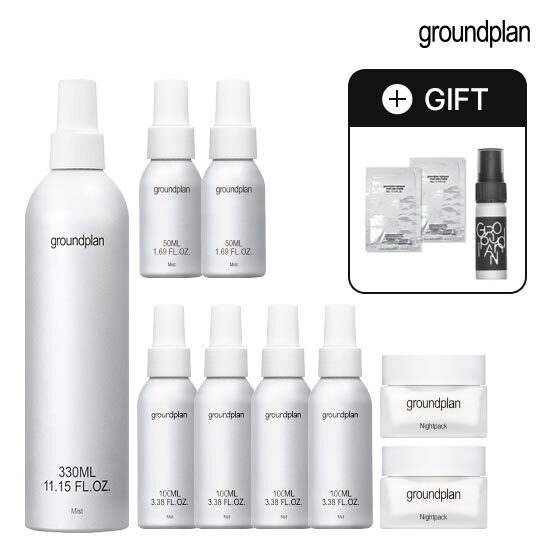 [그라운드플랜]★오직 롯데홈쇼핑 방송에서만★[한창서 패키지] 미스트 330ml*1통 + 100ml*4통 + 50ml*2통 + 나이트팩 45ml*2통 + [무료체험 미스트20ml + 나이트팩 4ml*2]