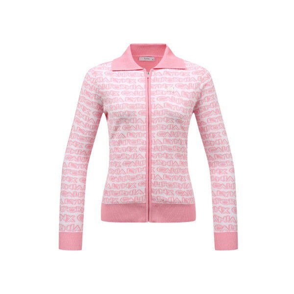 링스골프 [링스골프]여성 로고 패턴 풀오픈 가디건 PK_US