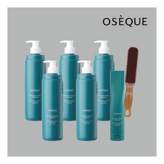 [오제끄][싱글패키지] 오제끄 실크바디 필링 스크럽 프리미엄 500ml * 5 + 230ml * 1 + 풋버퍼