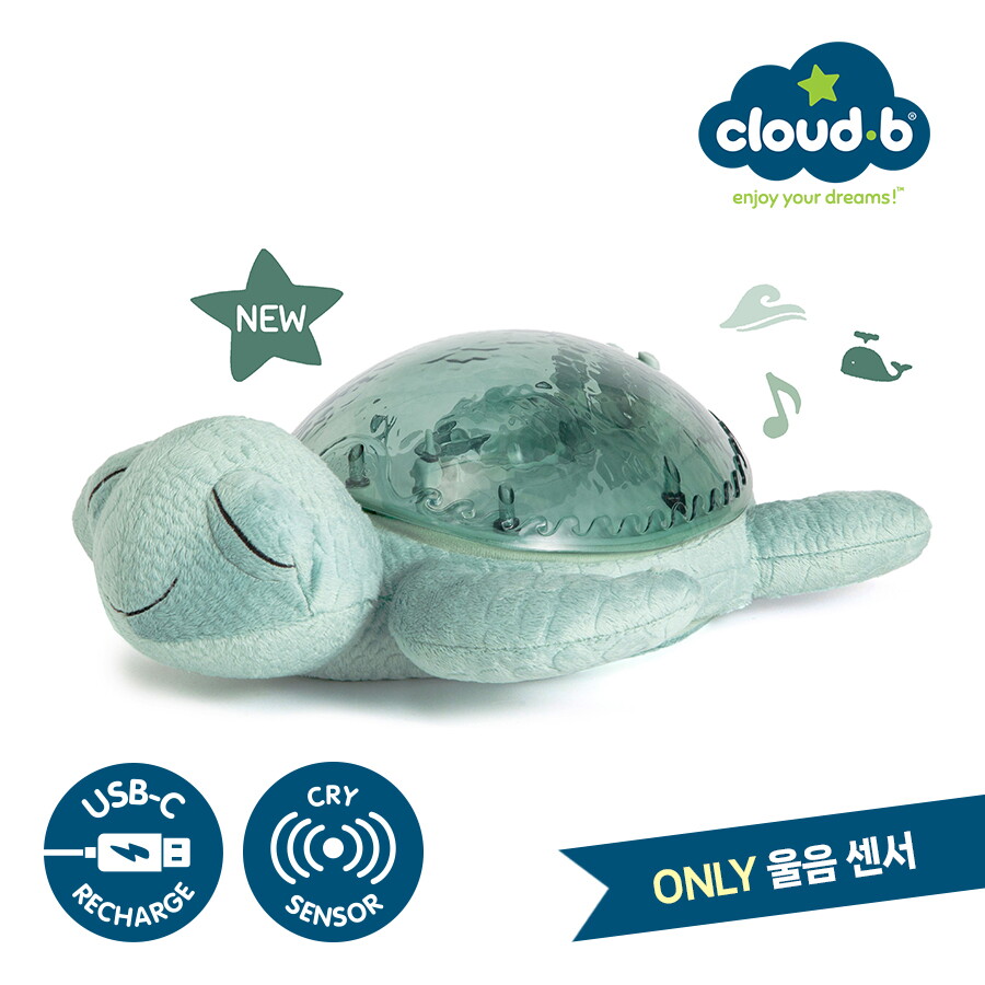 CLOUDB 클라우드비 [클라우드비] 수유등 수면유도 애착인형 물결 멜로디 거북이 그린 (충전식)