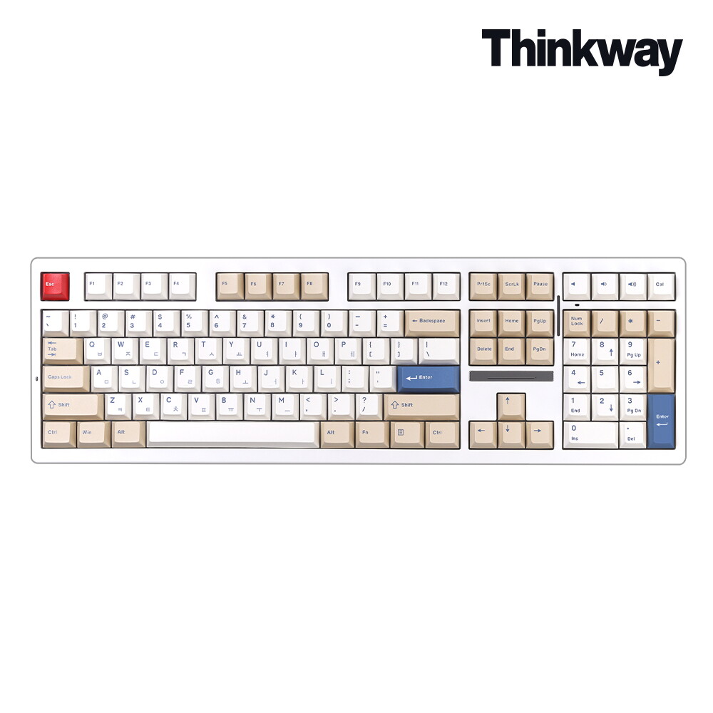 웨이코스 씽크웨이 씽크웨이 TV108 유무선 풀배열 108키 기계식 키보드 소이밀크  오로라 아이스크림