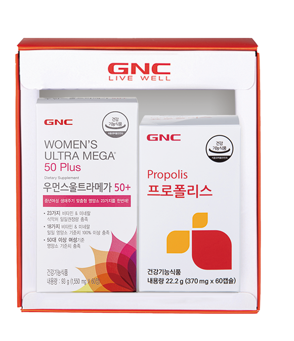 지엔씨 (GNC) 우먼스울트라메가 50+ / 프로폴리스 세트 (1550mgx60정 / 370mg x 60캡슐)