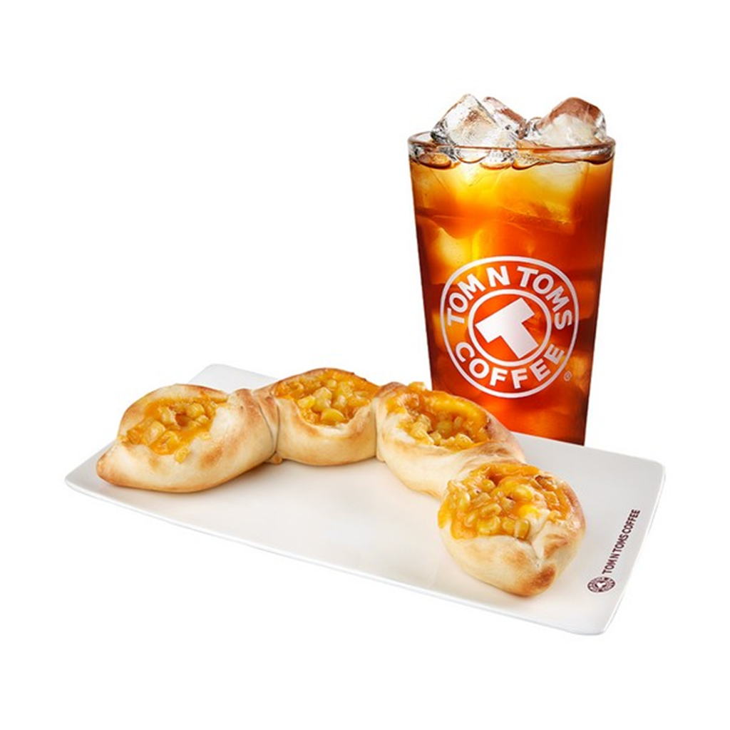 탐앤탐스 (탐앤탐스) 콘프레즐+복숭아 아이스티 (T) 1잔