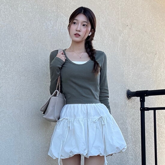 [(포에버21)][인플루언서픽][FOREVER21] 러블리 벌룬 스커트 2컬러 택1 B