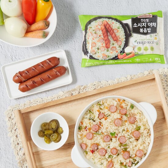 폭립2종(갈비맛/참나무)500g*4팩(각 2팩) + 소시지 야채볶음밥 250g*4팩