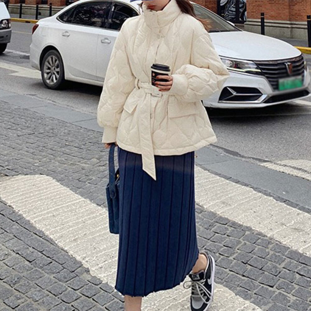 제조자 슈팅스타 슈팅스타 / 누빔 하이넥 허리스트랩 미들기장 패딩 자켓122665