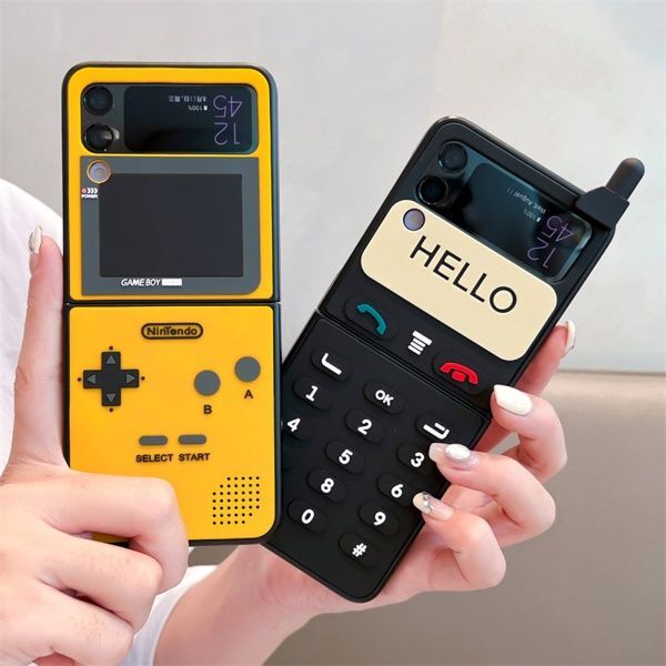 교보문고 사찌몰 갤럭시z플립5 레트로 안테나 전화기 게임기 폰 케이스