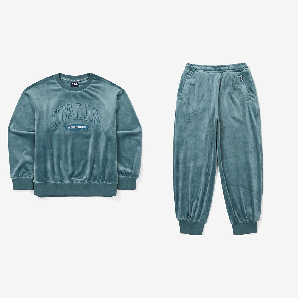 휠라 휠라 키즈 벨로아 맨투맨 팬츠 상하 세트 FK2FSF4201X GTL