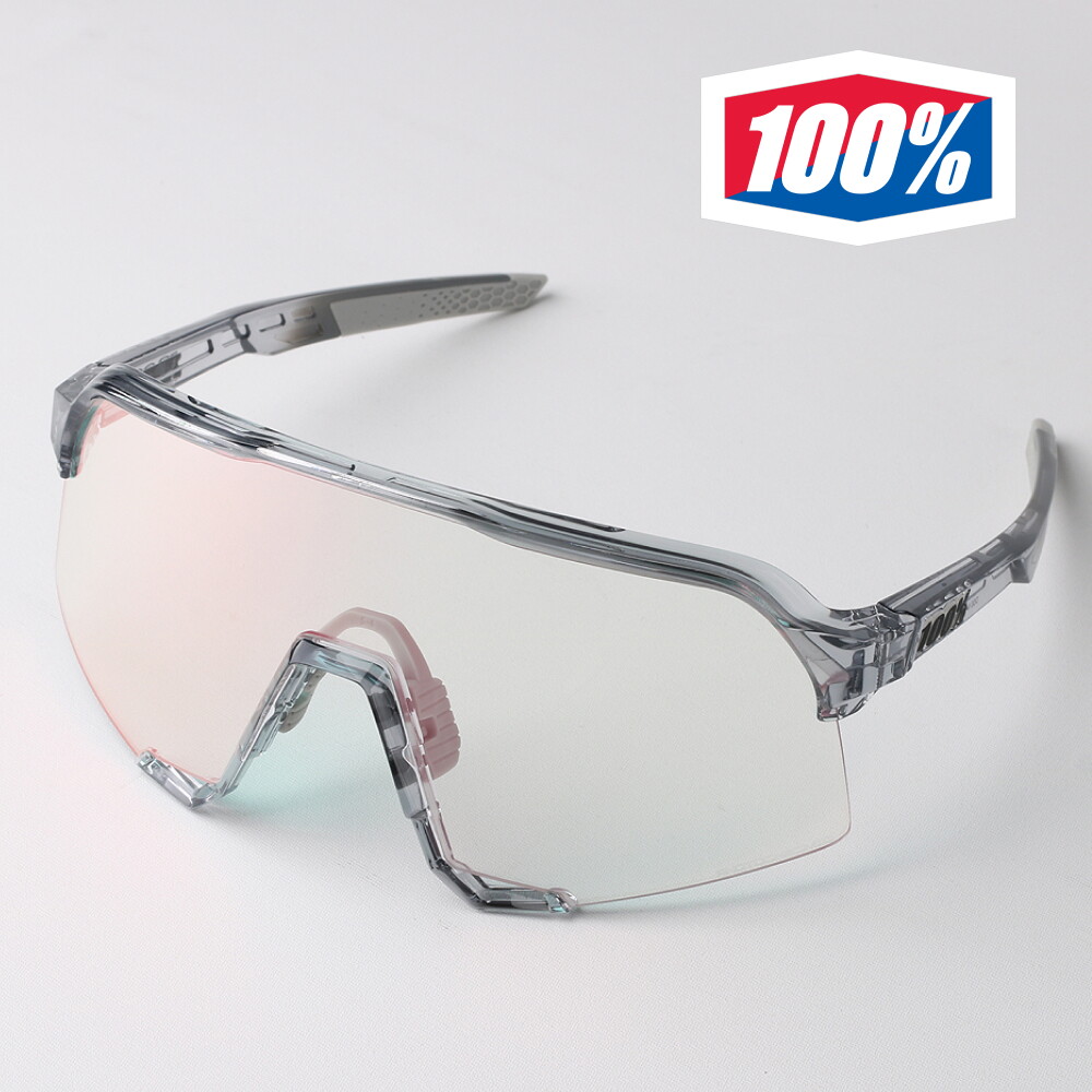 백프로 100% 백프로 선글라스 스포츠 고글 S3 폴리쉬드 투명 그레이, 로즈 골드 미러 변색 60005-00037 러닝 라이딩 야구 등산 스포츠 선글라스
