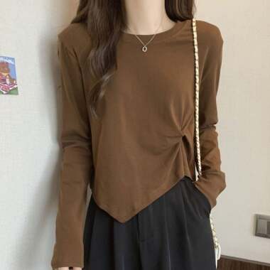 長袖 Tシャツ 女性 Tシャツ アンバルキンクデイリー 衣類トップス