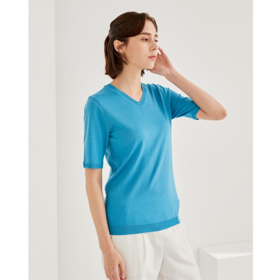 [유닛](정상가:57,000원)브이넥 반팔 풀오버 ZHOUF-2KVN26