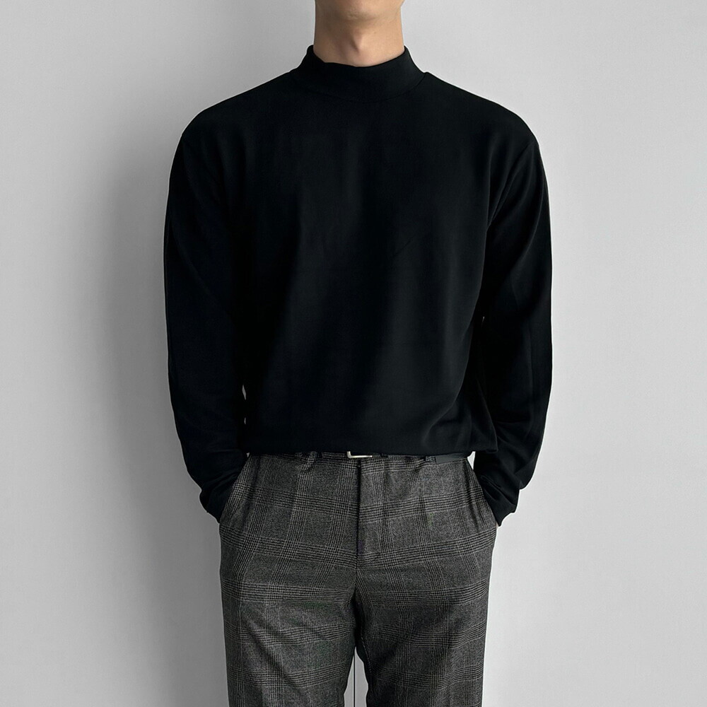 뉴메이드 뉴메이드 / 페스타 스판 반폴라 니트티셔츠 / 빅사이즈 2XL 3XL