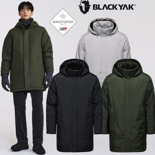 상세참조 블랙야크레저 남성 히마 WSP 알파 다운자켓 윈드스토퍼 거위털 미드 기장 다운 1BYPAW4005 GD