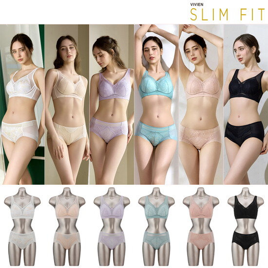 [비비안 슬림핏]비비안 SLIMFIT 썸머 아쿠아큐브 브라팬티 패키지 6세트