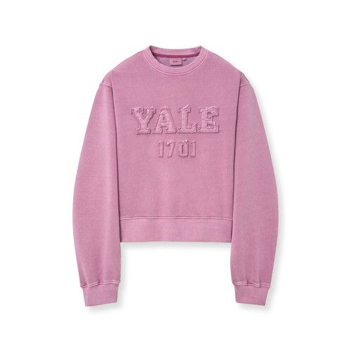 예일 예일 YALE 우먼즈 피그먼트 아플리케 크롭 스웨트셔츠_핑크 4737183 YFS1CR201API