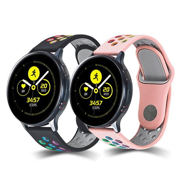 아미크(AM2C) 아미크 갤럭시워치5프로 45mm R920 컬러풀 레인보우 실리콘 스포츠 스트랩 밴드 시계줄 줄질