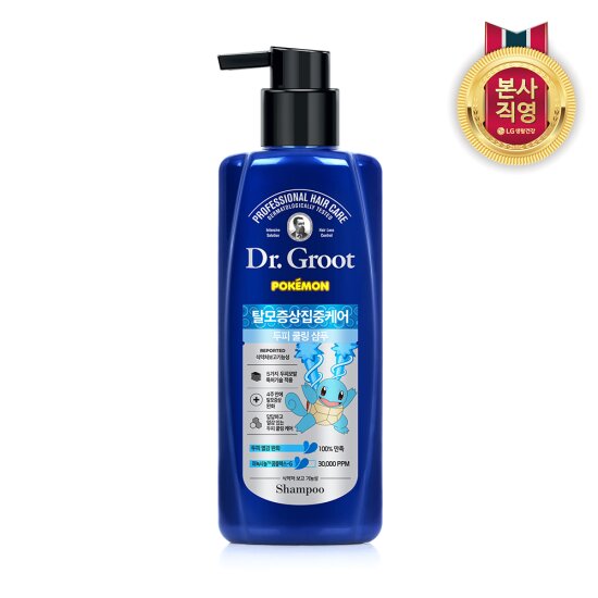닥터그루트X포켓몬 집중케어 쿨링 샴푸 400ml 꼬부기