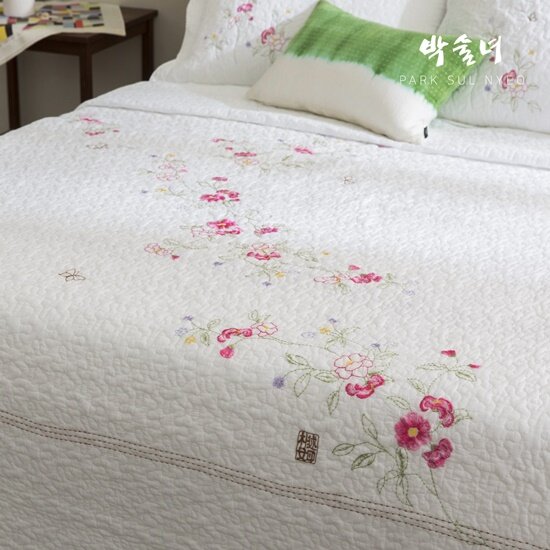 [K]광목 자수 워싱 침구 풀세트_연수화