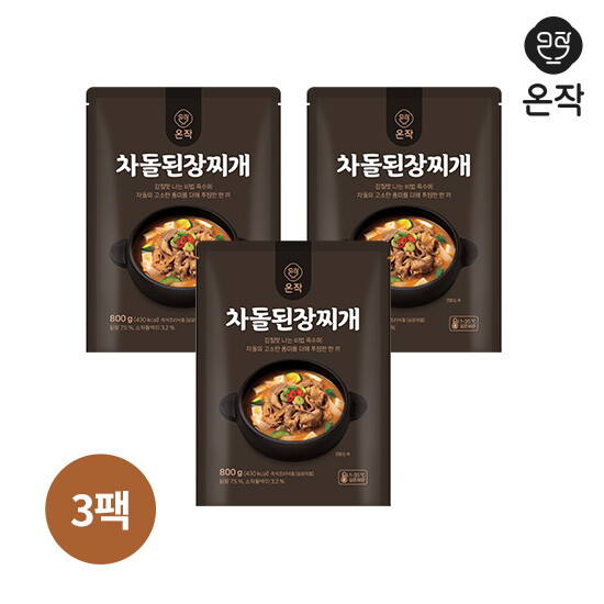 [알뜰총각][알뜰총각][3팩] 온작 차돌된장찌개 800g 3팩