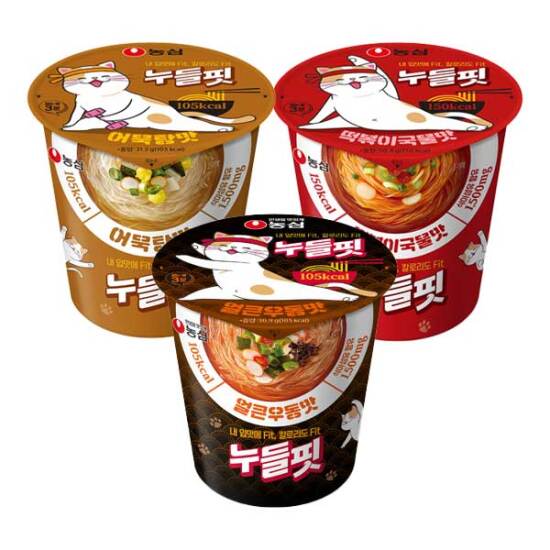 [농심]농심 누들핏 얼큰우동맛 4개 + 어묵탕맛 4개 + 떡볶이맛 4개/총12개
