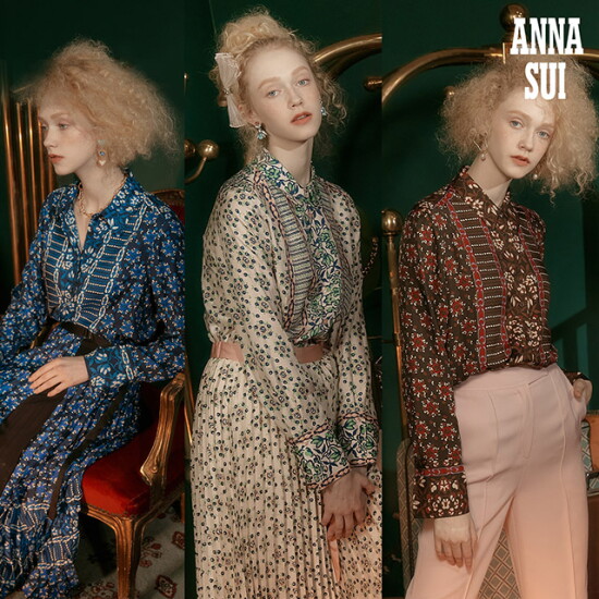 [안나수이]안나수이 (ANNA SUI)  판타지아 실크 블랜딩 셔츠 블라우스 1종