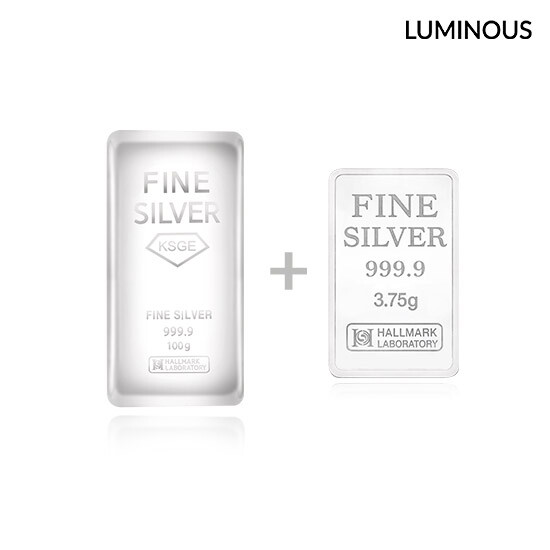 SILVER 999.9 럭키 진공 실버바 100g 싱글세트 + 실버바 3.75g 1개