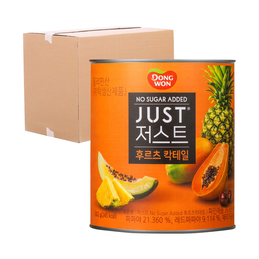 기타브랜드 [박스] 동원 저스트 노슈가 후르츠 칵테일 822g 12입