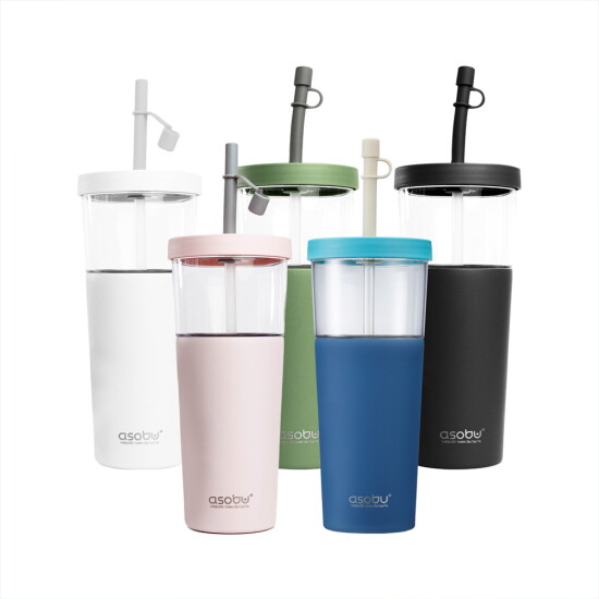 [아소부]아소부 보온보냉 빨대텀블러 앤 스테인리스컵 2IN1 마리나 845ml