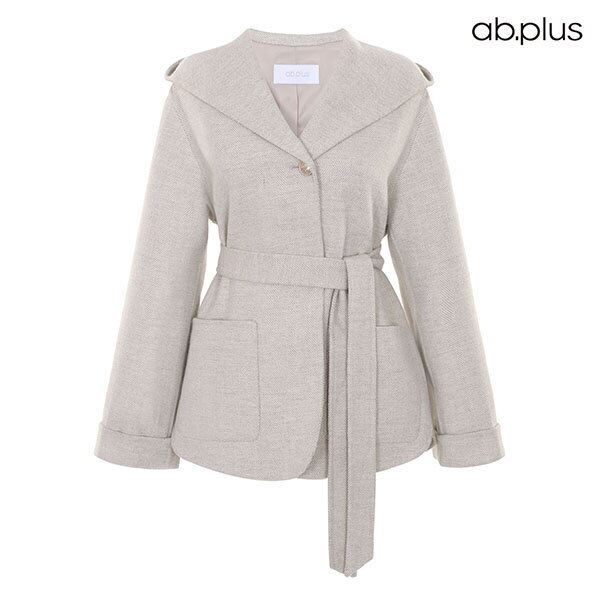 ㈜SG세계물산 AB.PLUS [ab.plus][ab.plus] 후드넥 울블렌드 벨티드 핸드메이드 코트 (LSY4MC01A)