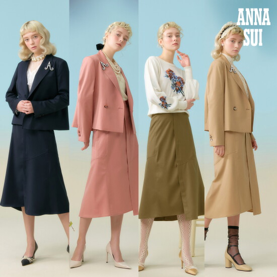 [안나수이]안나수이(ANNA SUI) 펄 컬렉션 스프링 울 스커트 1종