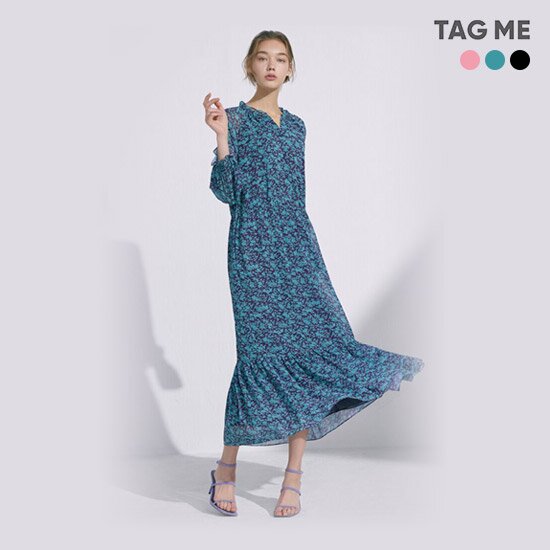 자카드 쉬폰 원피스 2종 + 슬립 1종