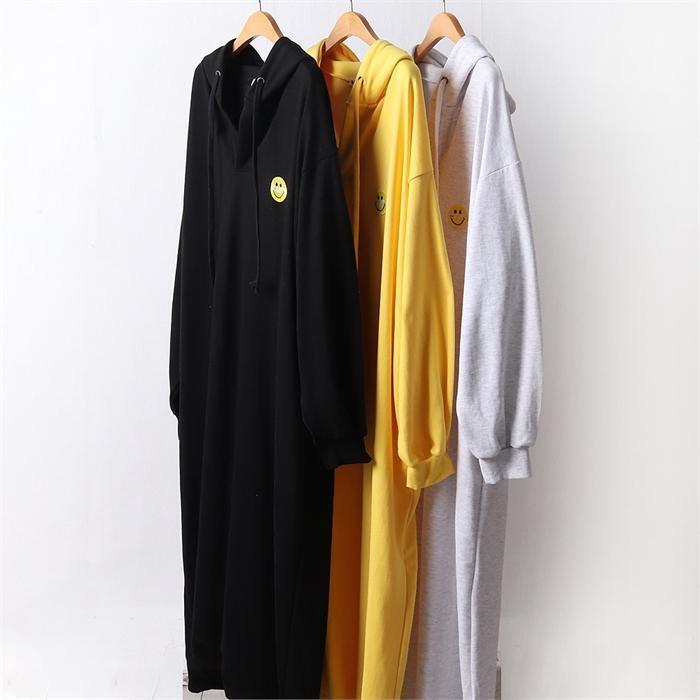 강물처럼 [강물처럼]빅사이즈사랑해요 I176L202 브이넥후드롱원피스 RA (8197394A)