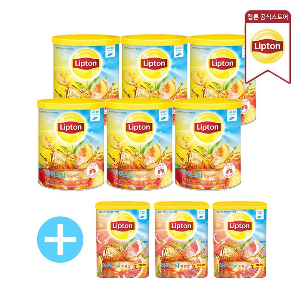 스윗티 립톤 유니레버 립톤 아이스티 복숭아/레몬 1.5kg 6개 + 아이스티 자몽 770g 3개