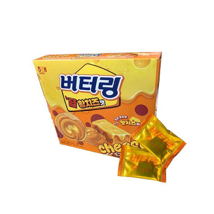 생산자:제조사 : 훼미리식품  유통사 : 해태제과식품 / 소재지:전북특별자치도 전주시 덕진구 팔과정로 216 셀러허브 식품 버터링 딥 황치즈맛 155g 1각