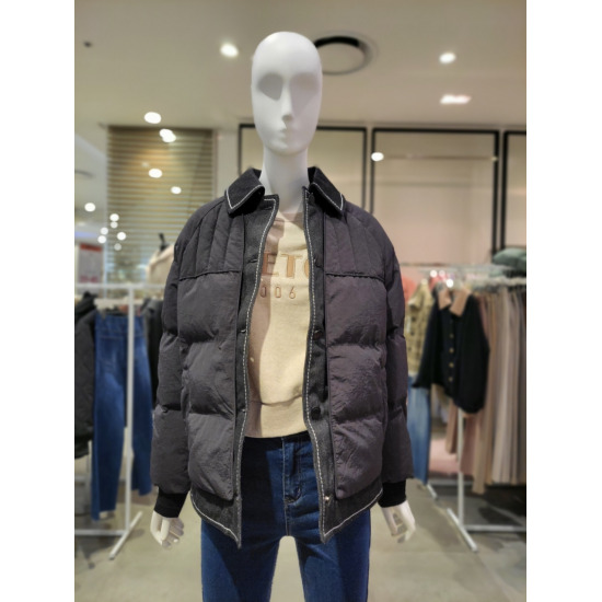 [르샵]데님카라 배색 하프패딩 (LB42PH090)