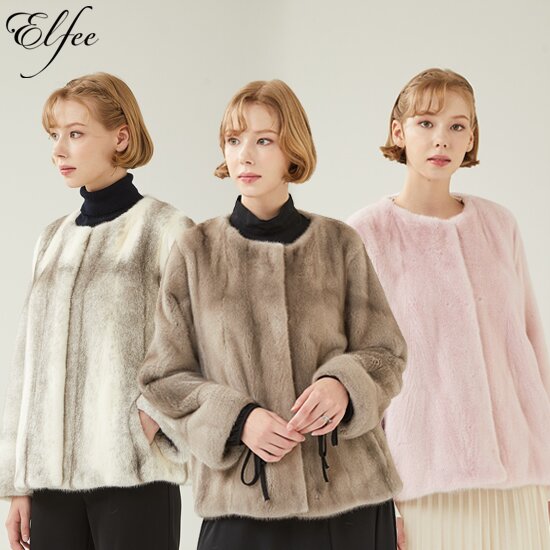 진도 엘페 휘메일 풀스킨 밍크 코트(EJ96)-실버블루,실버크로스,핑크