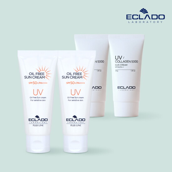 [에끌라두][4개구성][에끌라두] UV 오일프리 선크림70g 2개+콜라겐 선크림40g 2개(정상가 128,000원)