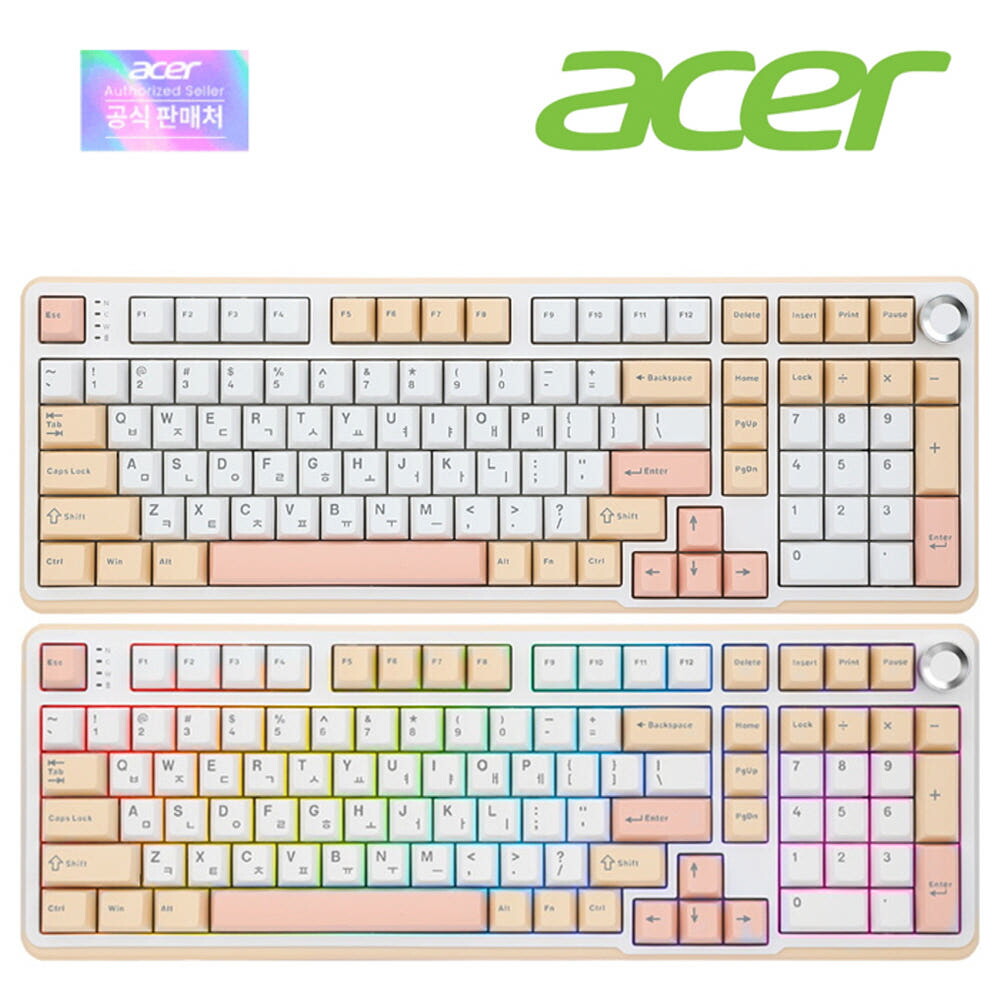 에이서 에이서 에이서 OKR258 저소음 리니어 기계식 키보드 화이트축 1년보증AS