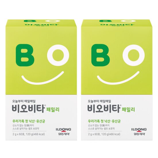 일동제약 온가족 유산균 비오비타 패밀리 60포 2팩 + 추가 20포
