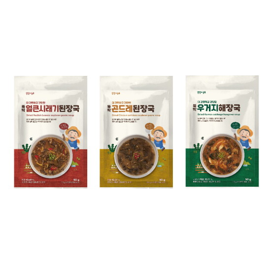 [알뜰총각][알뜰총각] 더 간편하고 간단한 뚝딱 국3종 패키지 50g(3종 각1개)