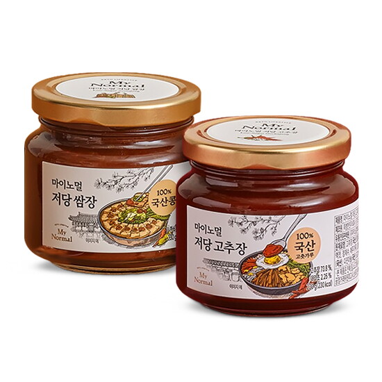 [마이노멀]마이노멀 저당 한식장 2종 세트 (국산 저당 쌈장 230g + 저당 고추장 230g)