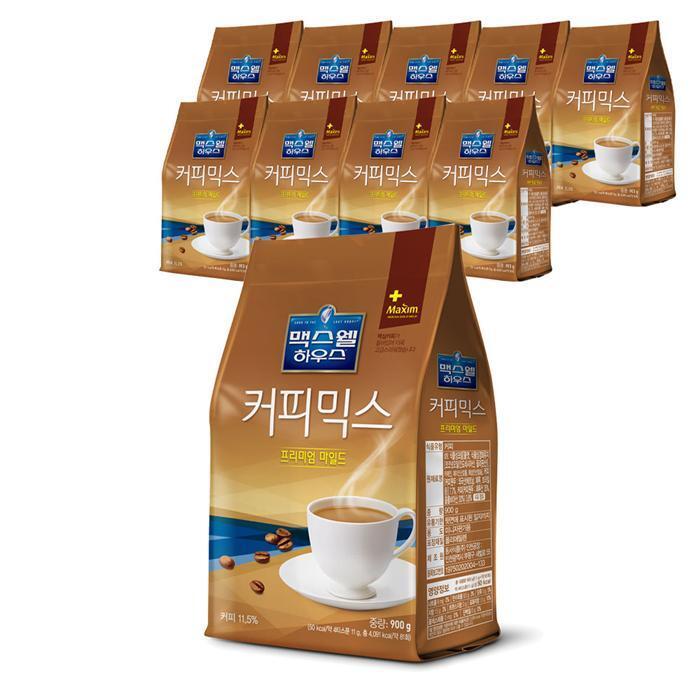 셀러허브 식품 맥스웰 하우스 커피믹스 프리미엄 마일드 900g X 10개