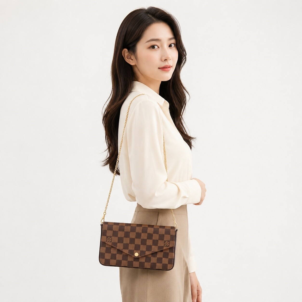 루이비통 백화점배송 루이비통 펠리시 포쉐트 다미에 패턴 N40492 여성 파우치백